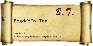Bogdán Tea névjegykártya